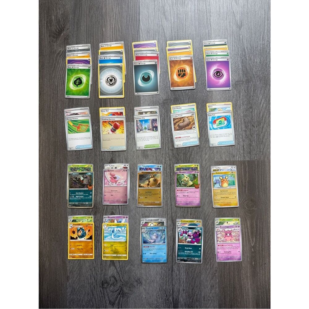 50 Pokémon Cards Assorted Stage 1 Basic Items Trainers Energy